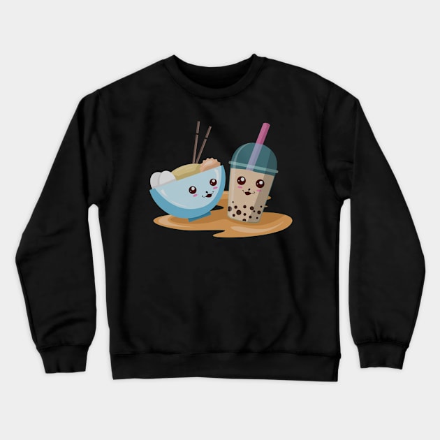 Kawaii Bubble Tea Ramen Japanese Noodles product Crewneck Sweatshirt by KnMproducts